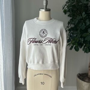 Abercrombie & Fitch White Sweatshirt with Maroon Text